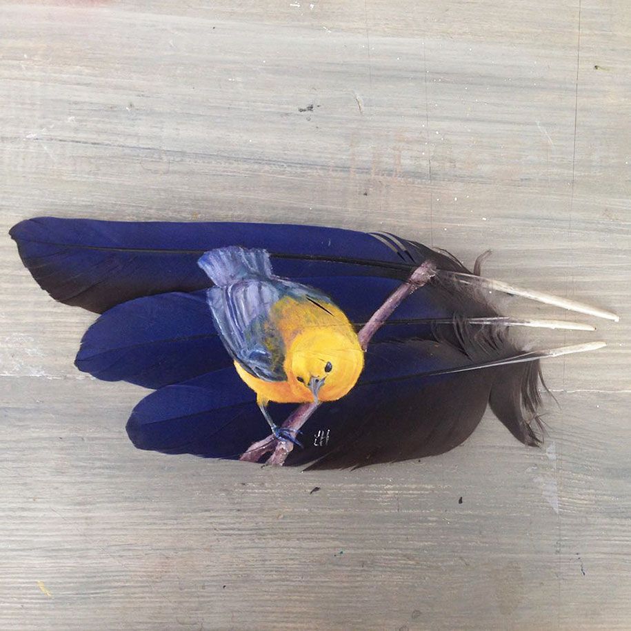 Tier-Vogel-Malerei-Federn-Öl-Acryl-Farbe-Jamie-Homeister-3