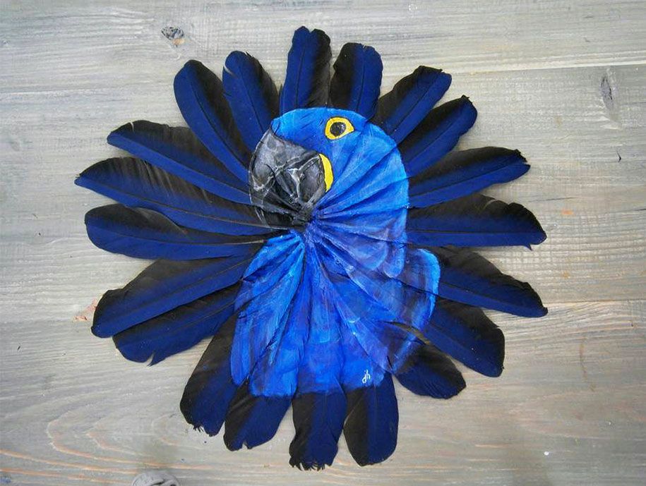 Tier-Vogel-Malerei-Federn-Öl-Acryl-Farbe-Jamie-Homeister-1
