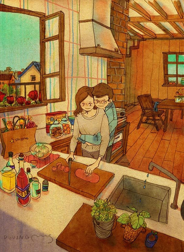 ilustrații-încântătoare-artă-dulce-dragoste-cuplu-puuung-32