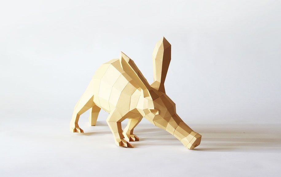 कागज पशु मूर्तियां-paperwolf-Wolfram-kampffmeyer-13