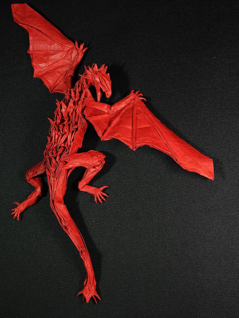 papīra amatniecības-origami-dinozauru-pūķa-adam-tran-trung-hieu-1