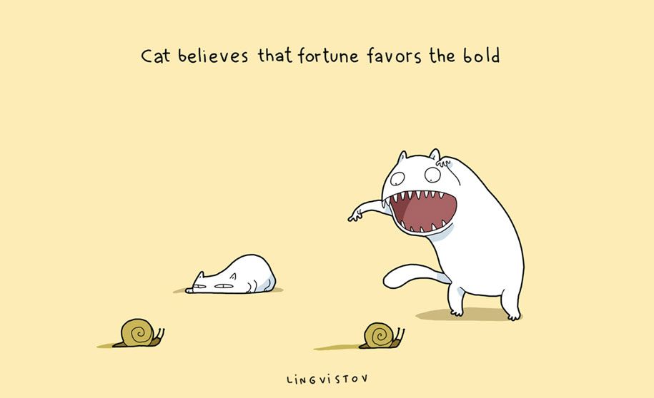 vtipné ilustrácie-domáce zvieratá-výhody-mačky-lingvistov-4