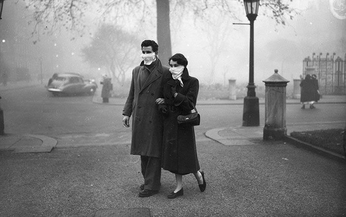 20-го века-Лондон-туман-старинная фотография-2