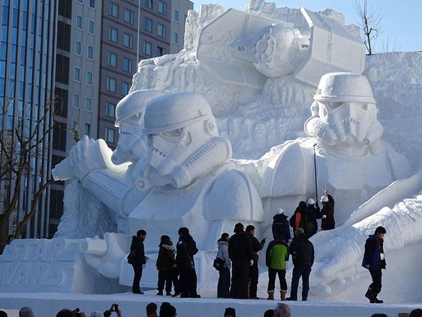विशाल सितारा युद्ध-बर्फ से मूर्तिकला-Sapporo-त्योहार-जापान-9