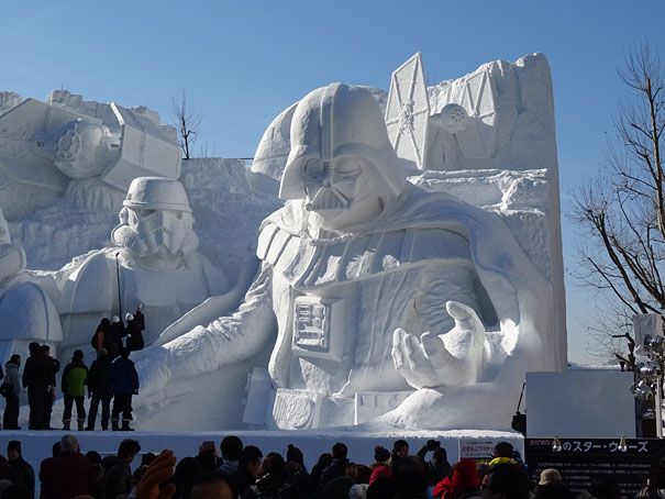 milžiniškas žvaigždžių karai-sniego skulptūra-saporas-festivalis-Japonija-8