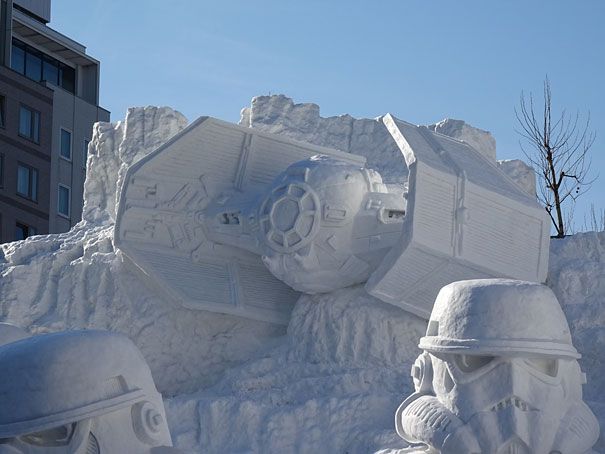 विशाल सितारा युद्ध-बर्फ से मूर्तिकला-Sapporo-त्योहार-जापान-11