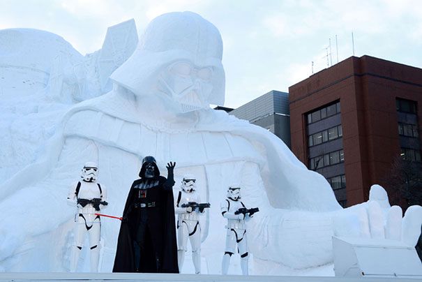 milžiniškas žvaigždžių karai-sniego skulptūra-saporas-festivalis-Japonija-17