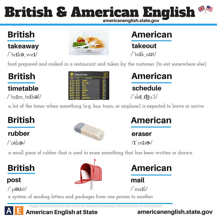 ภาษา - ความแตกต่าง - อังกฤษ - อเมริกัน - อังกฤษ -12