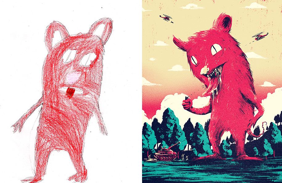 umjetnici-crtaju-djeca-crteži-nadahnuće-čudovište-projekt-11