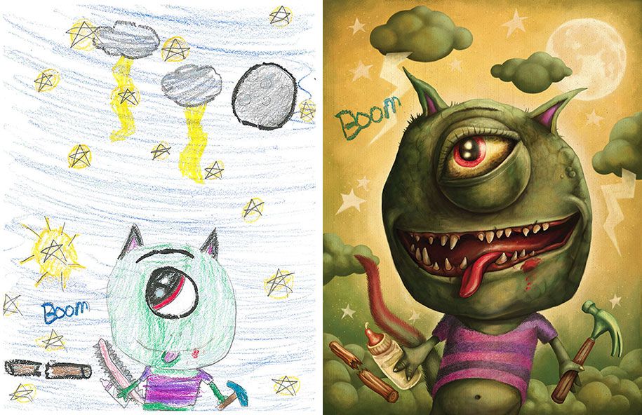 umjetnici-crtaju-djeca-crteži-nadahnuće-čudovište-projekt-8