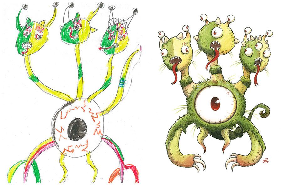 umjetnici-crtaju-djeca-crteži-nadahnuće-čudovište-projekt-21