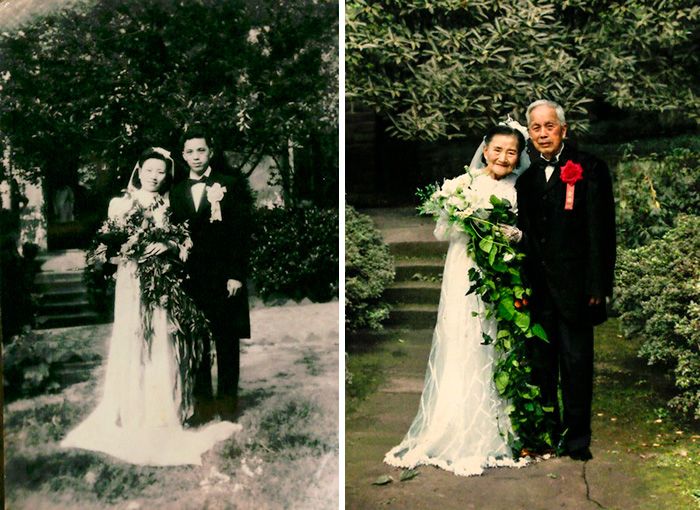 אז-ועכשיו-אוהבים-זוגות-משחזרים תמונות של עשרות שנים-4