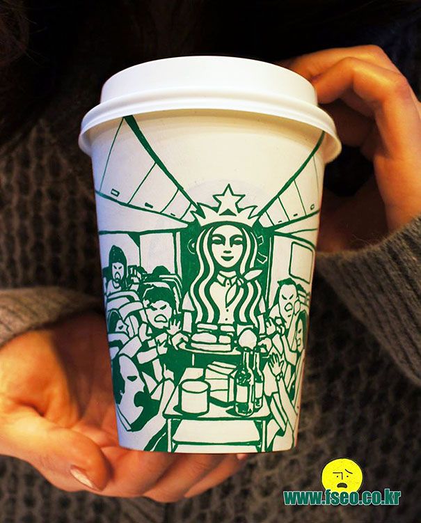 Starbucks-чашки-дудлы-су-мин-ким-10