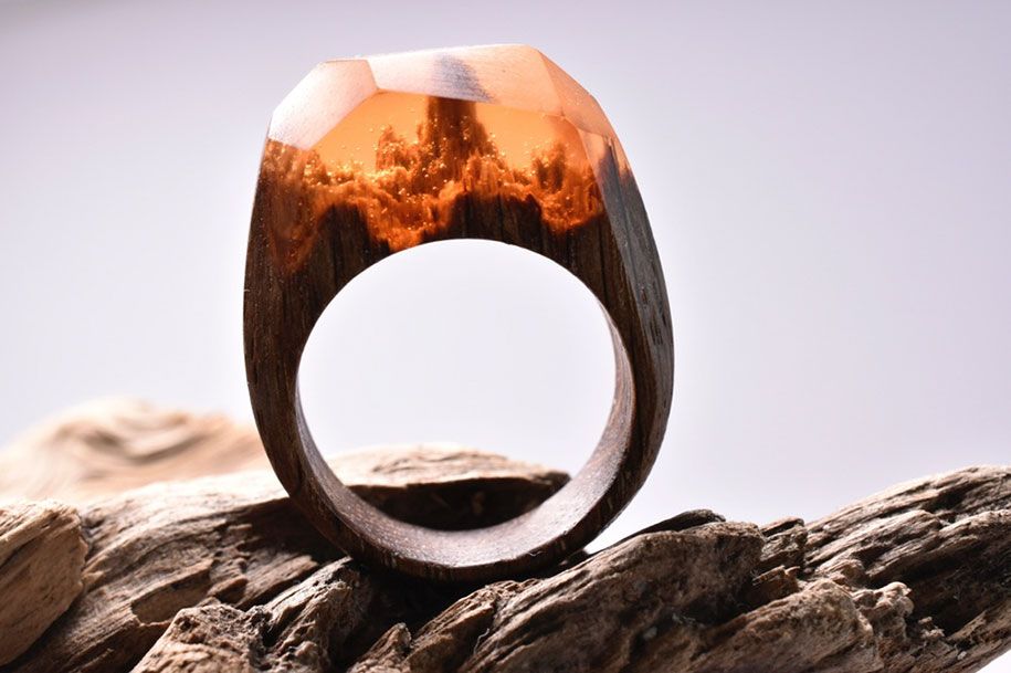 miniaturas-mundos-anéis-madeira-secreta-floresta-4