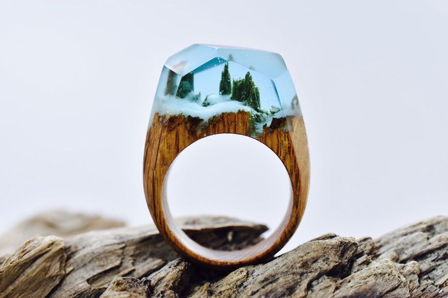 миниатюрные миры деревянные кольца секретный лес 24