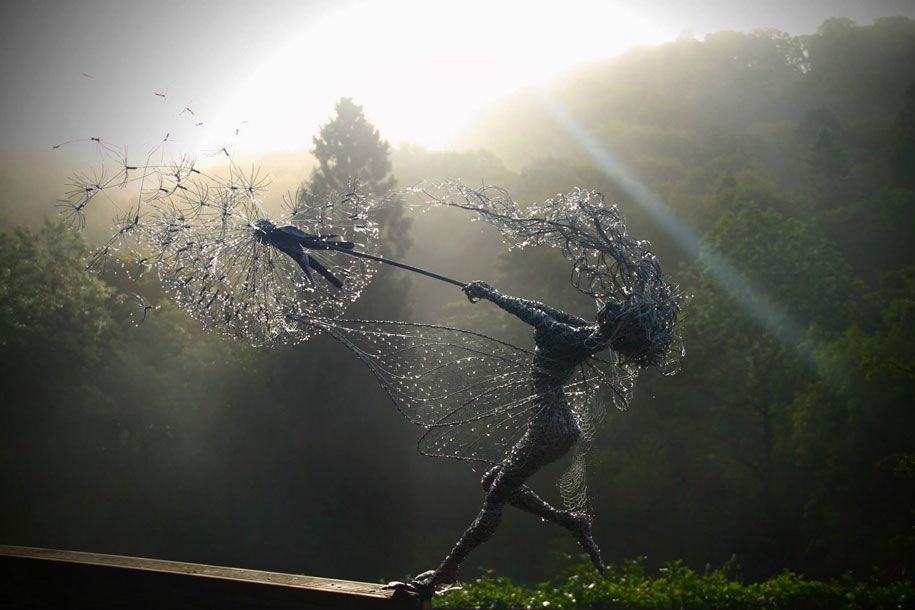 Draht-Fee-Löwenzahn-Skulpturen-Fantasywire-Robin-Wight-8