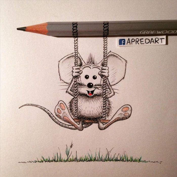 رسومات بالقلم الرصاص مغامرات الفأر ريكيكي-لويك- apredart-17
