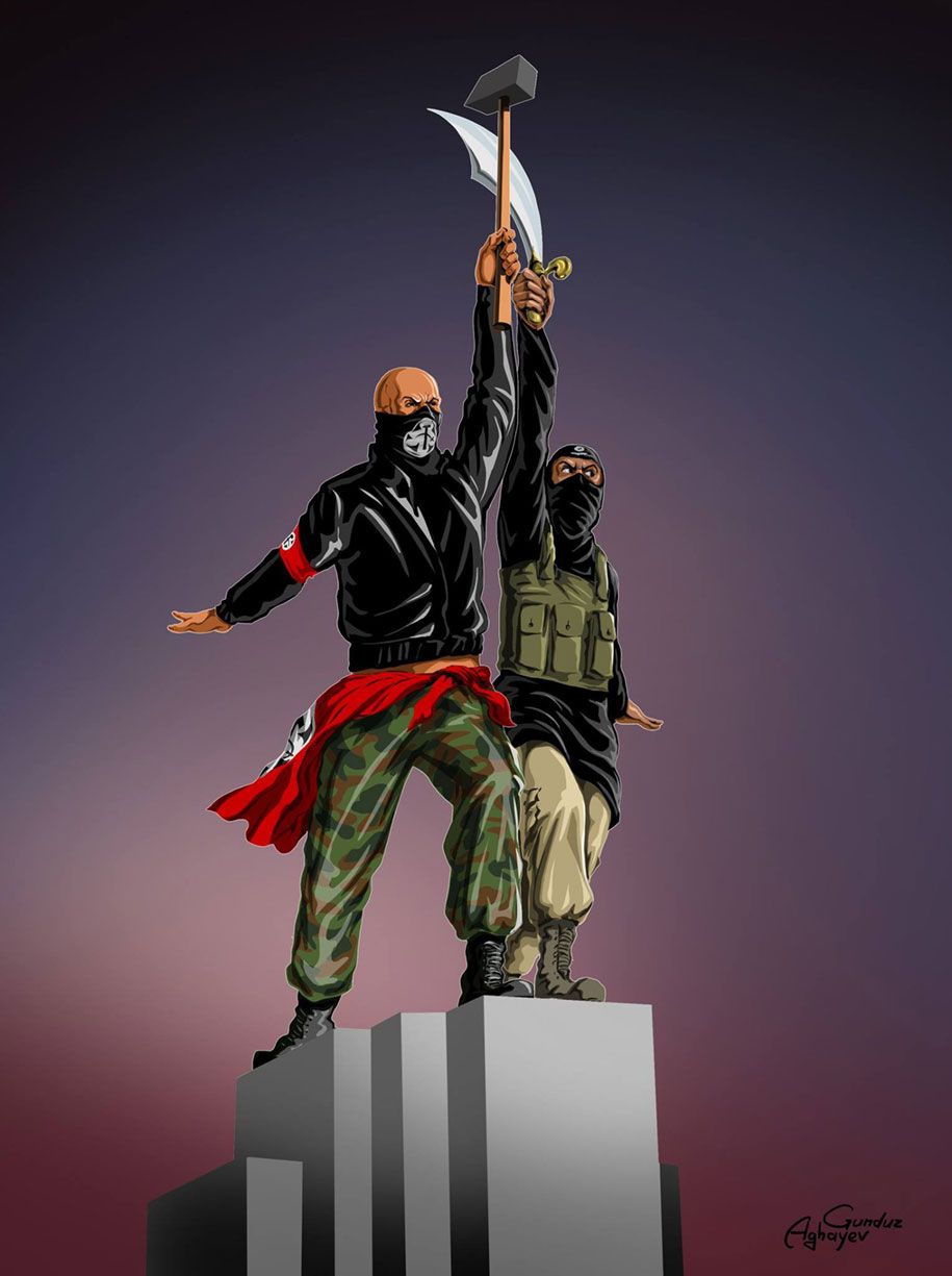 satirické ilustrace-válečný-mír-gunduz-aghayev-10