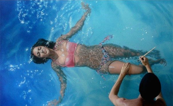 gerçekçi resimler-su-yüzme-insanlar-gustavo-silva-nunez-10