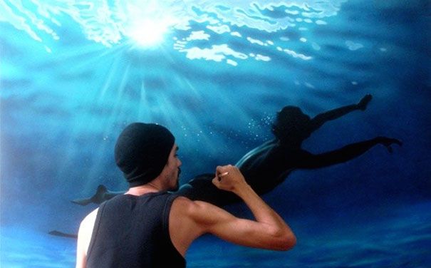 reális festmények-víz-úszó-emberek-gustavo-silva-nunez-1