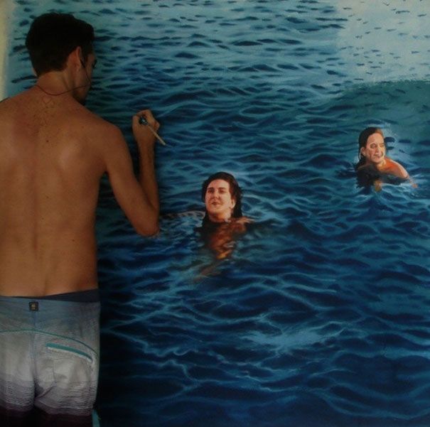 ציורים מציאותיים-מים-שחייה-אנשים-גוסטבו-סילבה-נונז -8