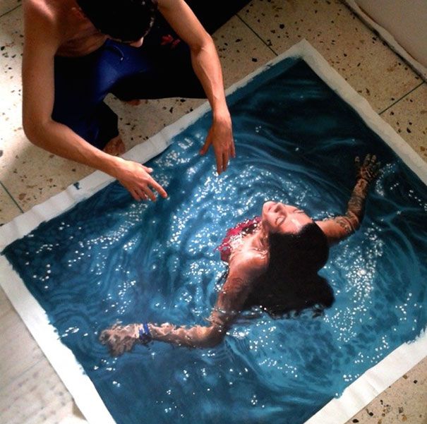 realistické-obrazy-voda-plavanie-ludia-gustavo-silva-nunez-3