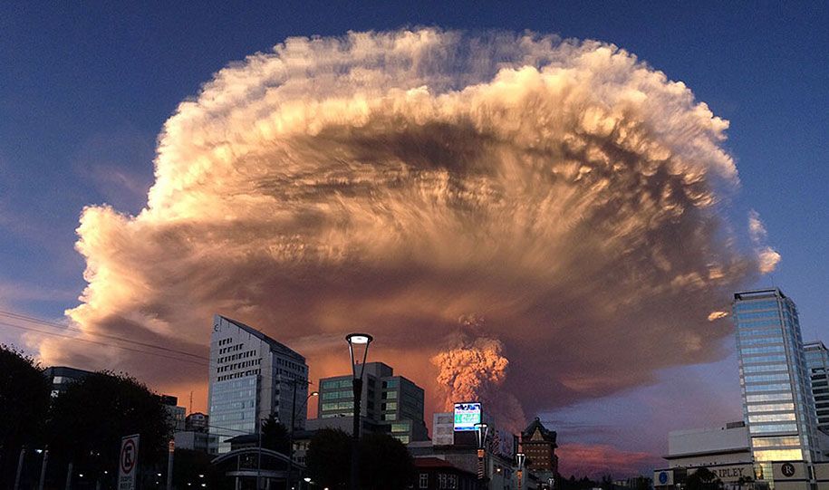 아름다운 무서운 화산 분화 칼 부코 칠레 -01