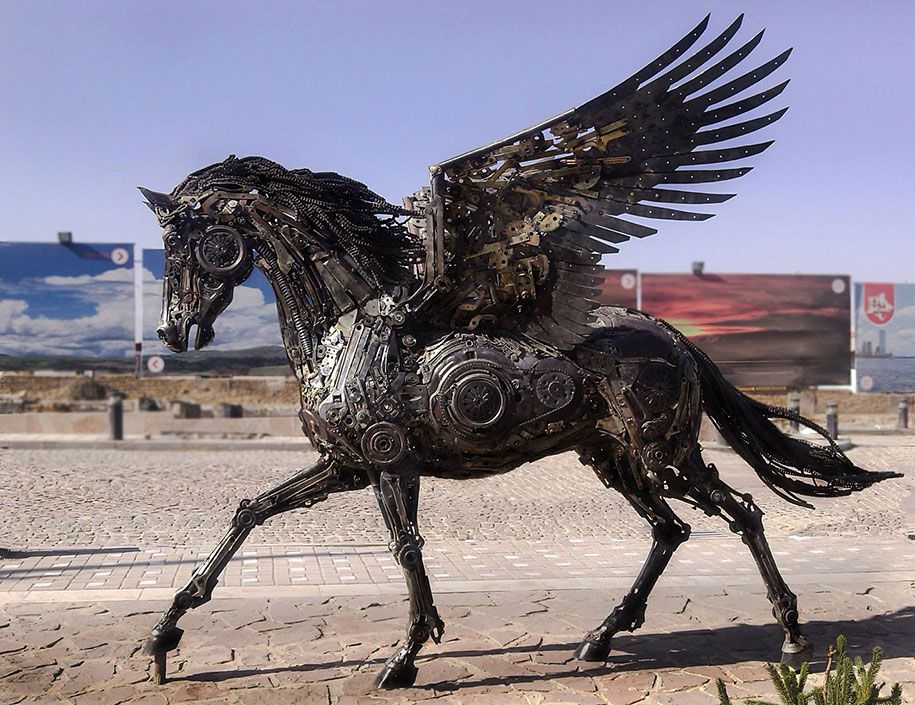отпадни метал-стеампунк-животињска скулптура-хасан-новрози-25