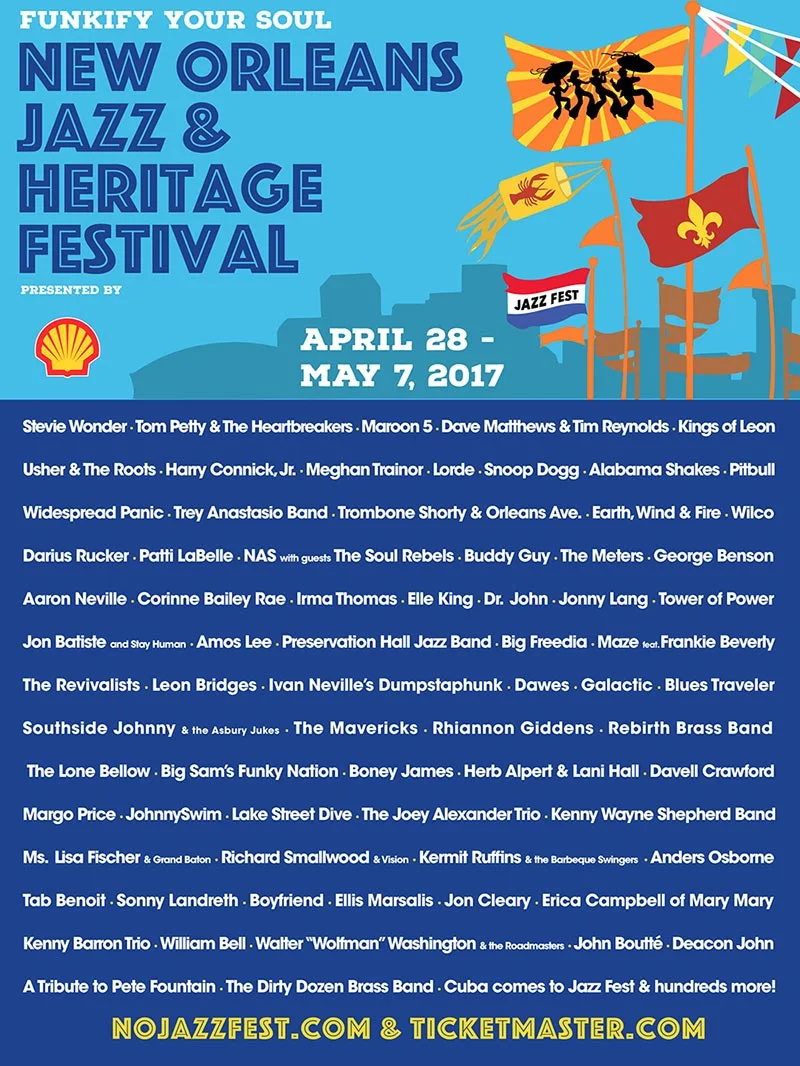 new orleans jazz fest New Orleans Jazz Fest onthult line-up 2017: Tom Petty, Stevie Wonder, Lorde, Nas, Wilco en meer