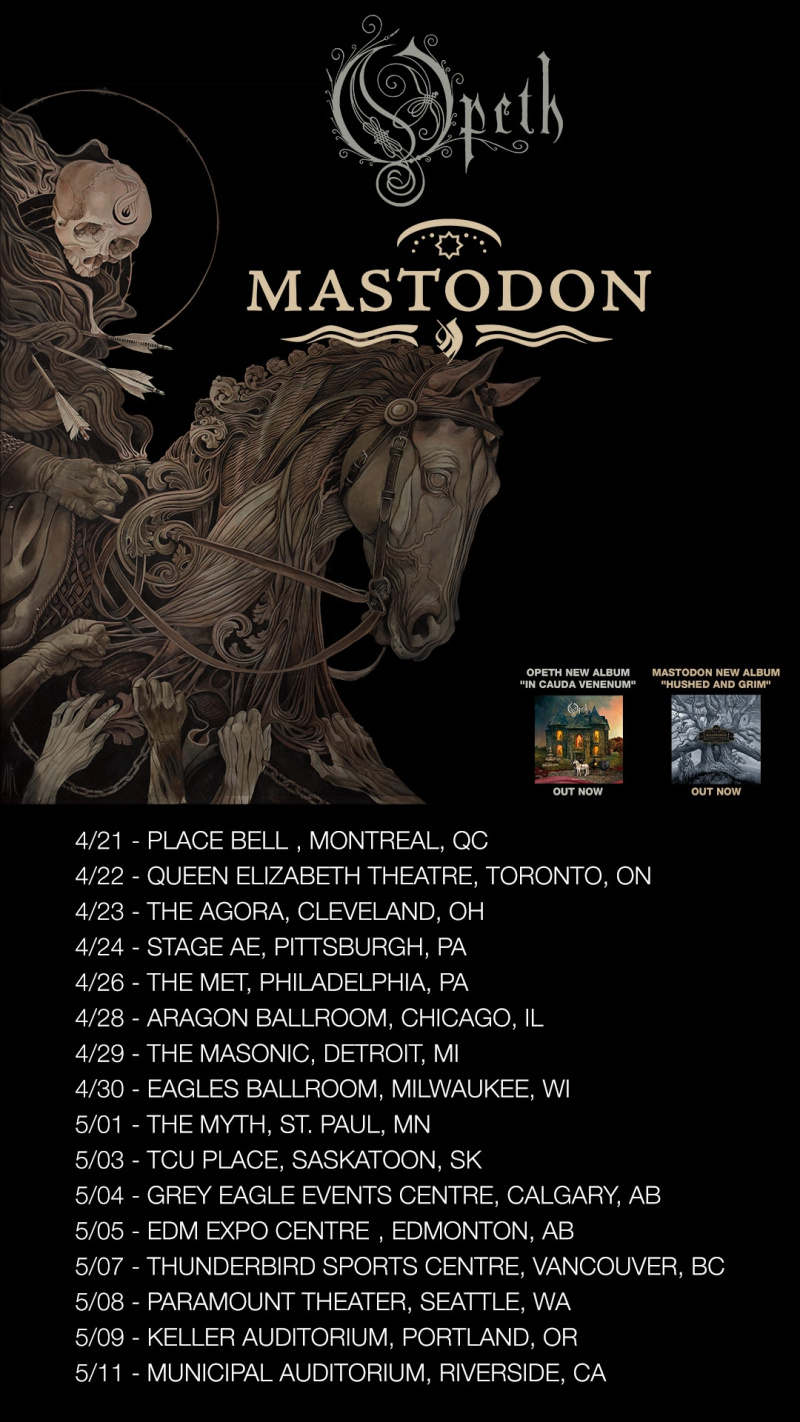 nimeämätön 124 Mastodon ja Opeth julkistivat vuoden 2022 yhteisen Pohjois-Amerikan kiertueen
