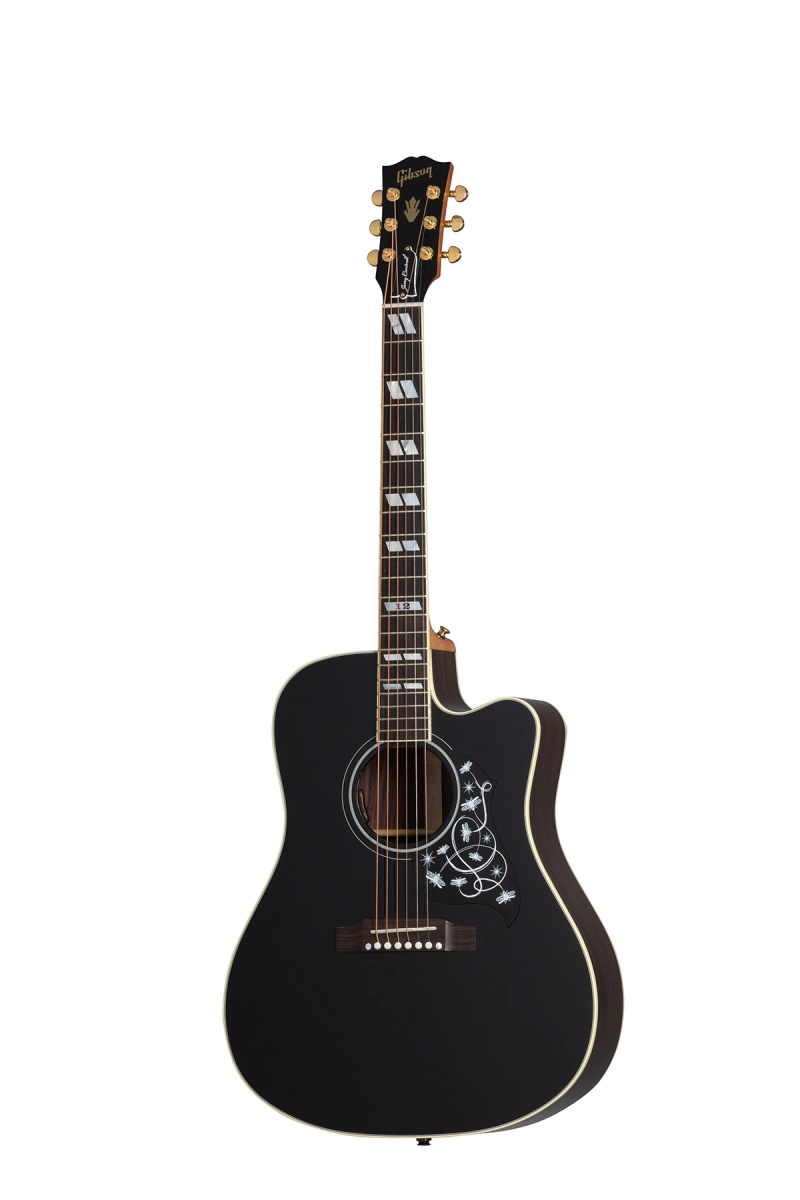 Přední kopie AMSSJCFF Alice in Chains Jerry Cantrell odhaluje podpisové akustické kytary Gibson