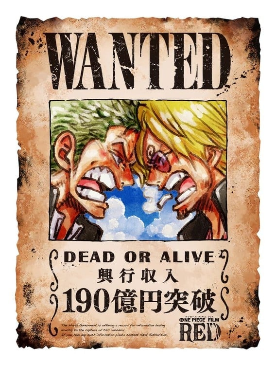  One Piece Film Red Anime ganha mais de 19 bilhões de ienes após 157 dias