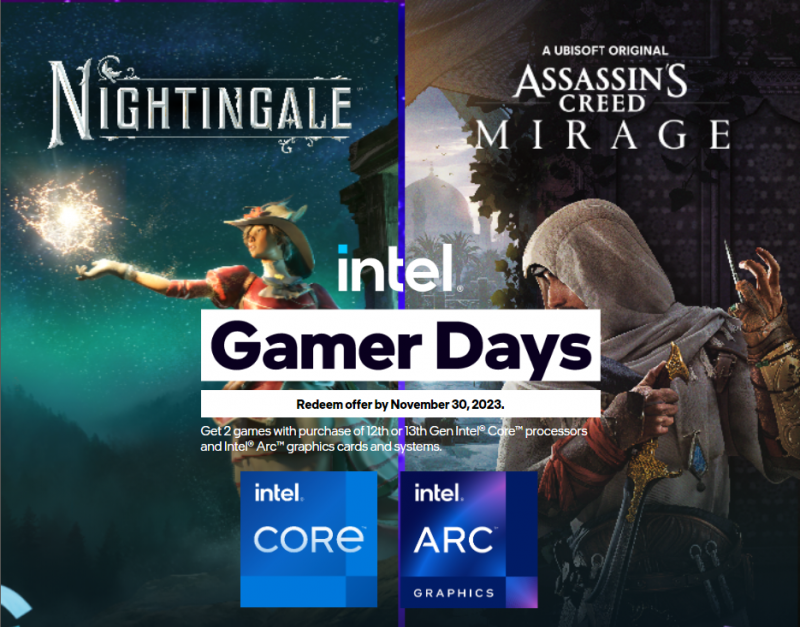  Intel dāvina divas lielas atzīmes kā daļu no Gamer Day komplektiem